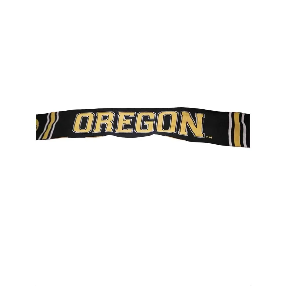 Tradition Scarves Black Yellow NCAA Oregon Ducks Reversible Stripe Scarf